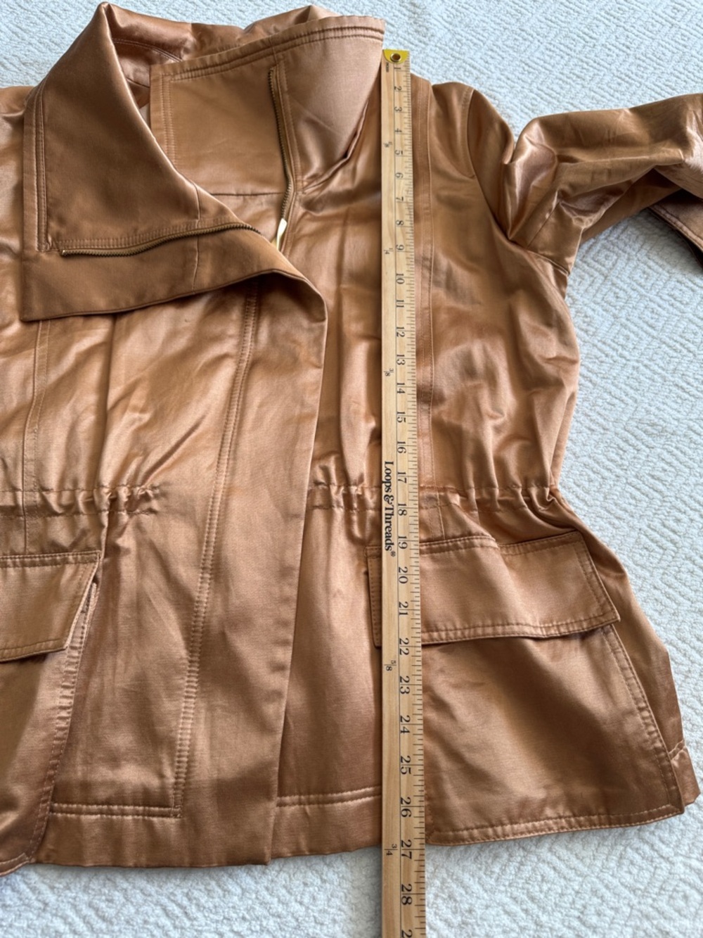 Donna Karan Women's Satin Zip-Front Jacket Sz XL - Picture 11 of 12